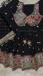 Thumbnail for Preksha Creation Black Foux Georgette With Thread With 9Mm Sequence Women Lehenga Choli - Distacart