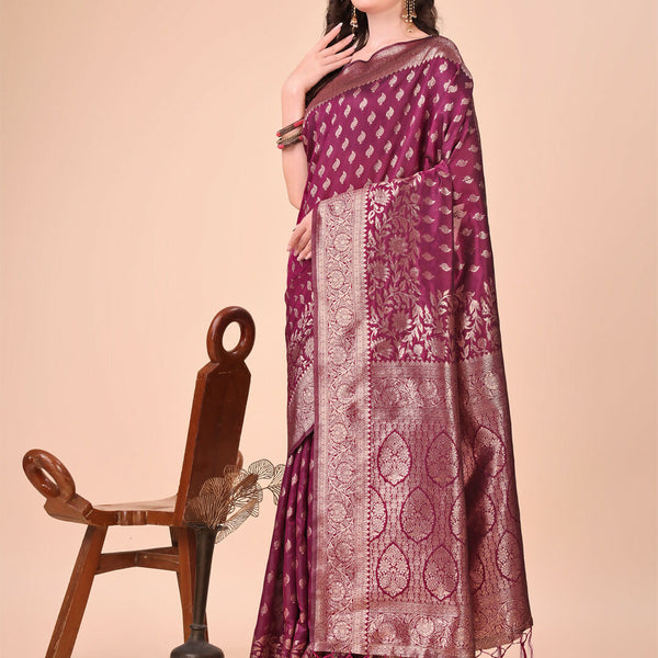 Astita Lichi Silk Purple Saree