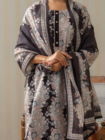 Thumbnail for Ode by House of Pataudi Floral Printed Lace Inserts Kurta With Palazzos & Dupatta - Distacart