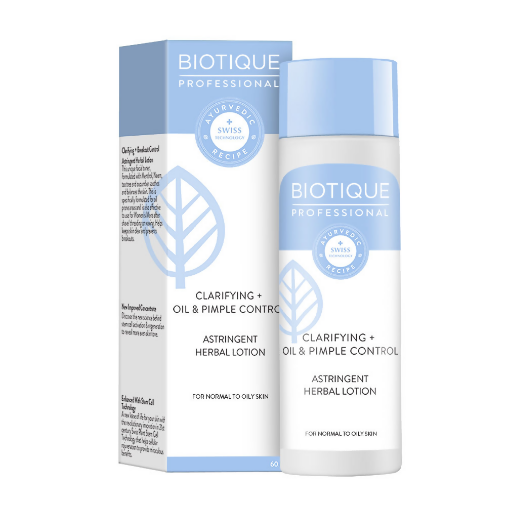 Biotique Professional Clarifying + Oil & Pimple Control Astringent Herbal Lotion - Distacart