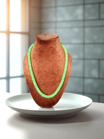 Inhanns Noor-E-Jalwa – Handmade Crystal Bead Necklace / Necklace With Earrings -Adjustable - Pista Green - Distacart