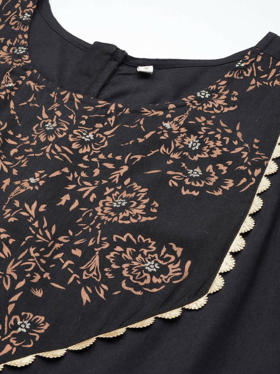 Ahalyaa Women Black Printed Basic Jumpsuit - Distacart