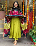 Thumbnail for The52 Lemons Women's Gorgeous Embroidered Viscose Chanderi Fabric Straight Kurta Pant with Dupatta Set - Distacart
