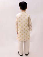 Thumbnail for Lil Drama Mishti Off White Kurta and Pyjama For Boys