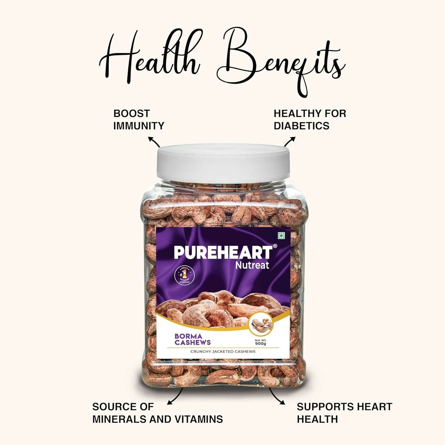 Pureheart Nutreat Borma Cashews - Distacart