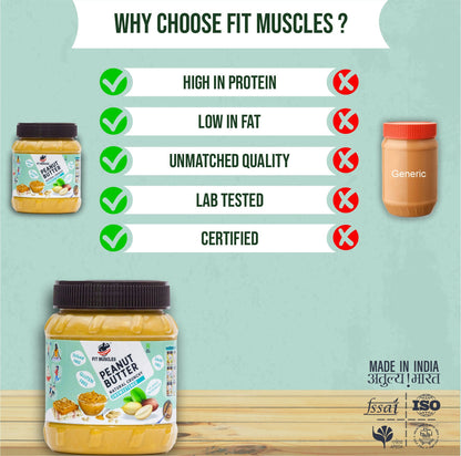 Fit Muscles Natural Crunchy Peanut Butter - Distacart