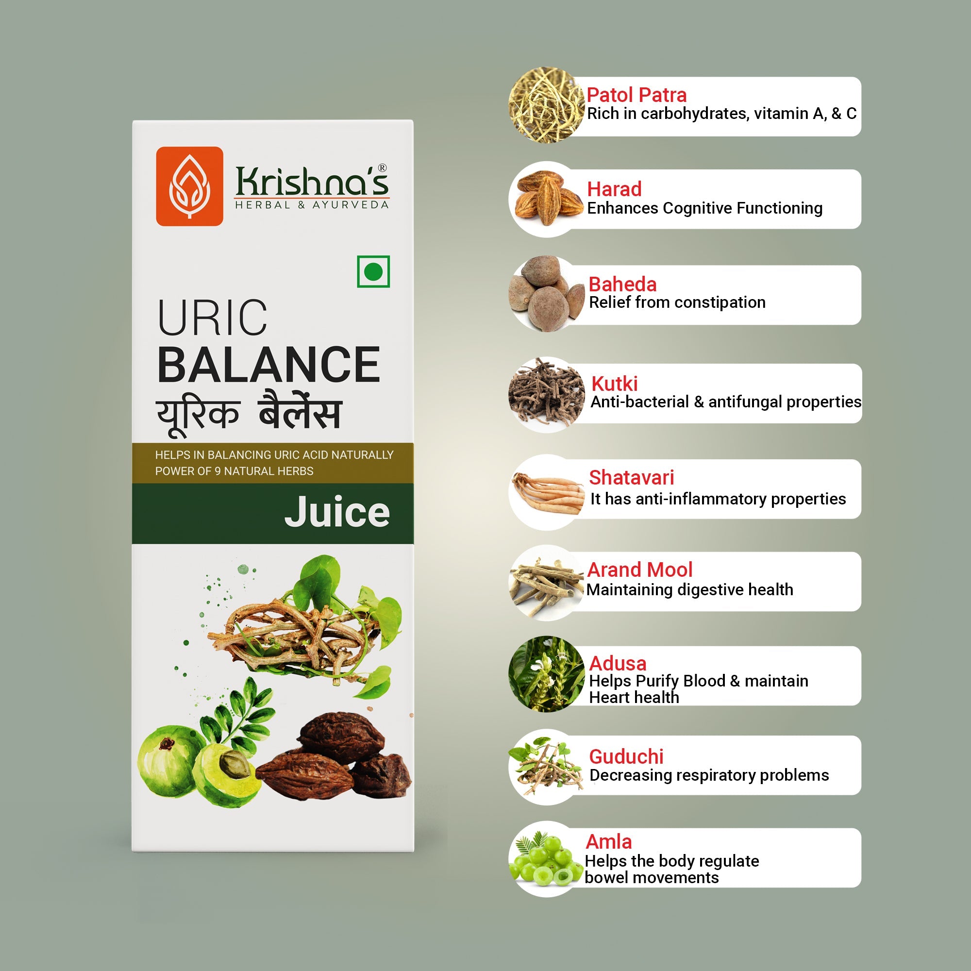 Krishna'S Herbal & Ayurveda Uric Balance Juice