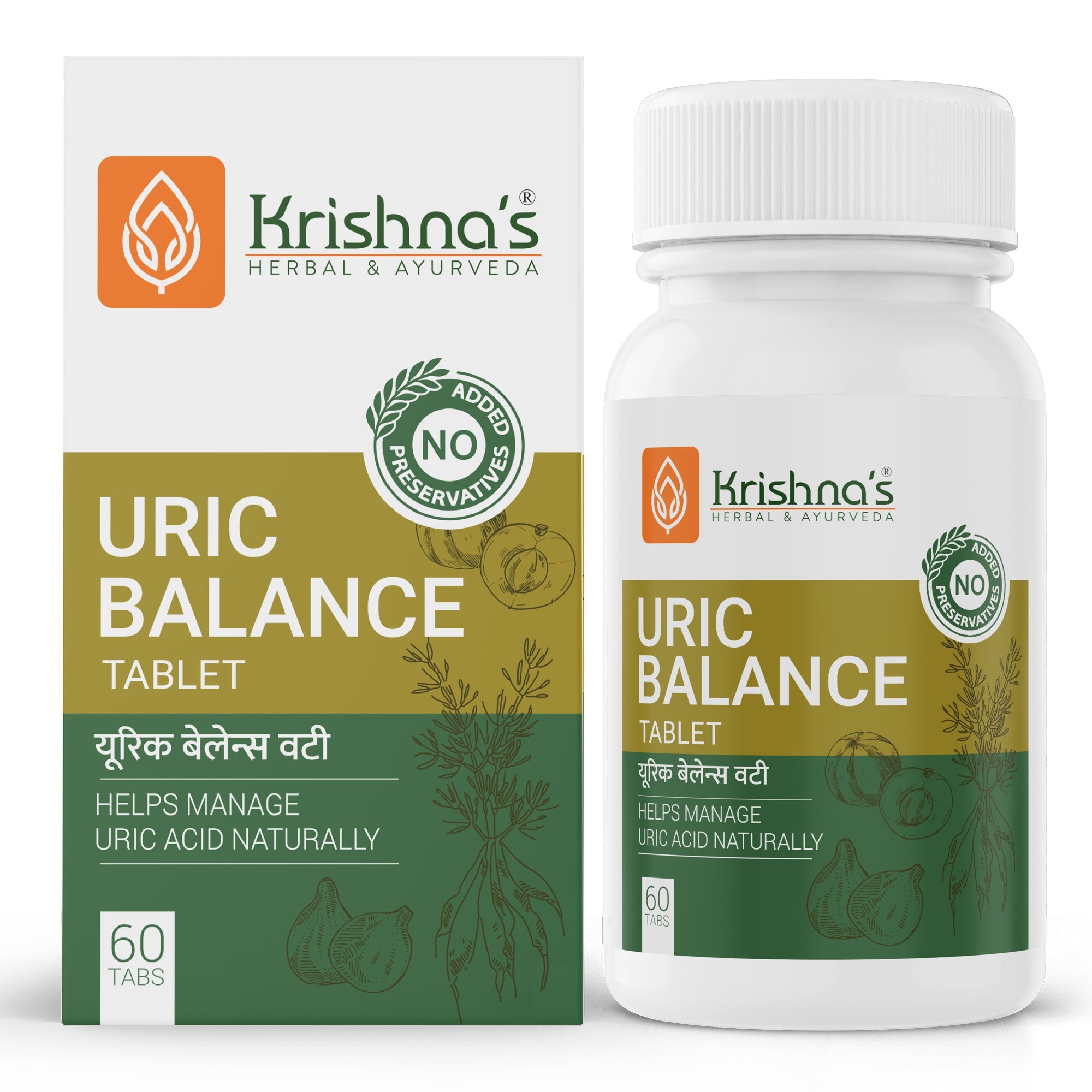 Krishna'S Herbal & Ayurveda Uric Balance Tablets