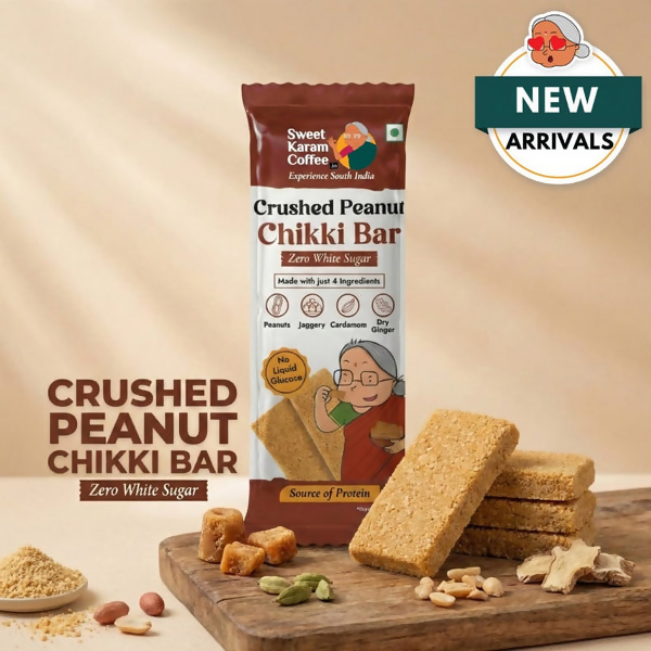 Sweet Karam Coffee Crushed Peanut Chikki Bar (Zero White Sugar) - Distacart