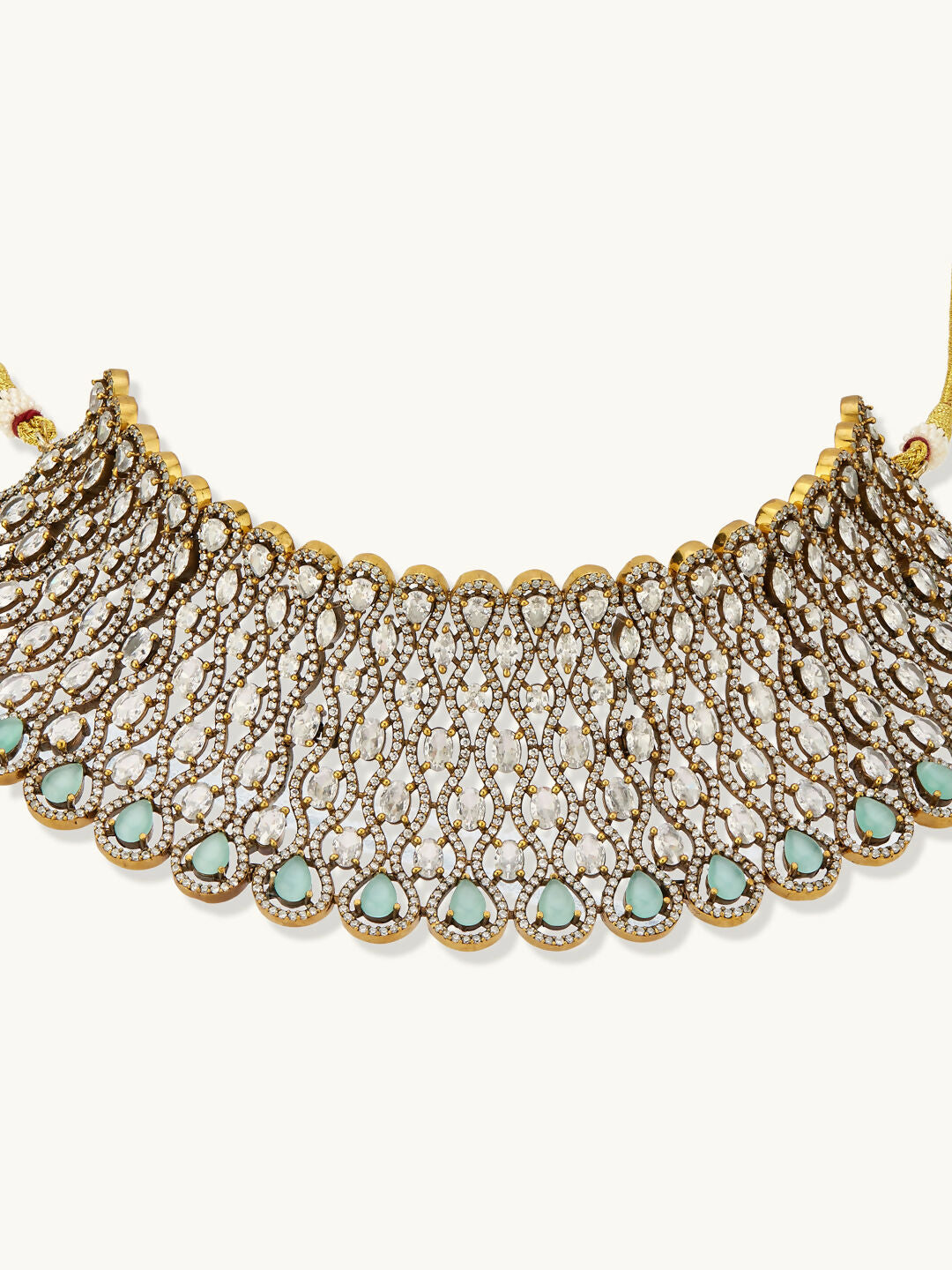 Nuyug 22k Gold-Plated Zircon Choker Set