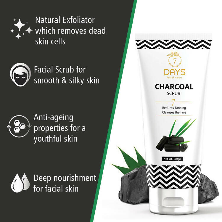 7 Days Activated Charcoal Face Scrub - Distacart