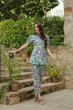 Thumbnail for Preksha Creation Indian Designer Cotton Blend Women And Girl Co-Ord Set - Blue - Distacart