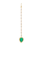 Thumbnail for Ruby Raang Green Tear Drop Green Meenakari Maang Tikka