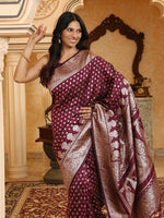 Thumbnail for Astita Banarasi Silk Purple Saree