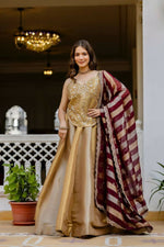 Thumbnail for Teeya Creation Multi Color Pure Banarasi Viscose Designer Mirror Work Lehenga Choli - Distacart