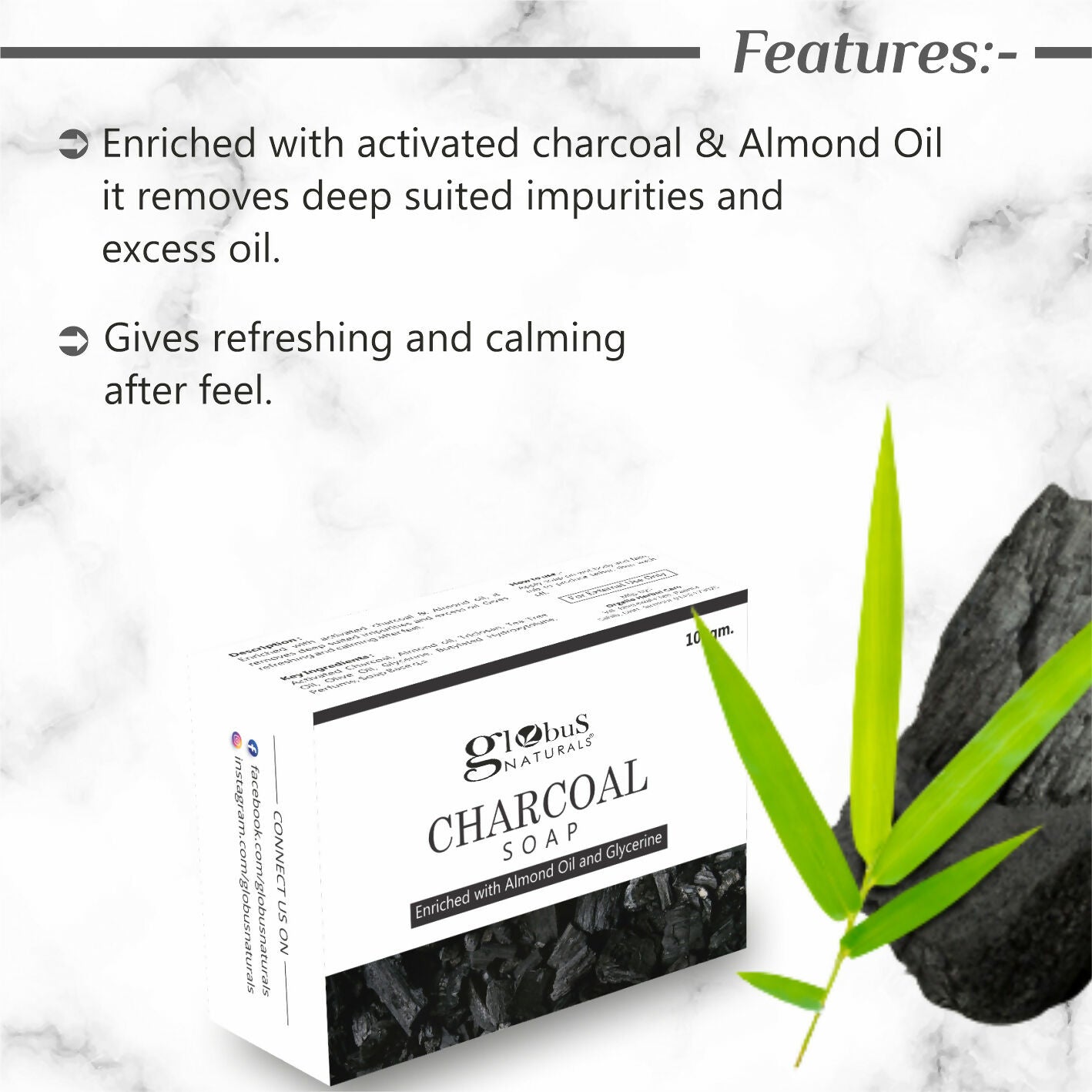 Globus Naturals Charcoal Soap - Distacart