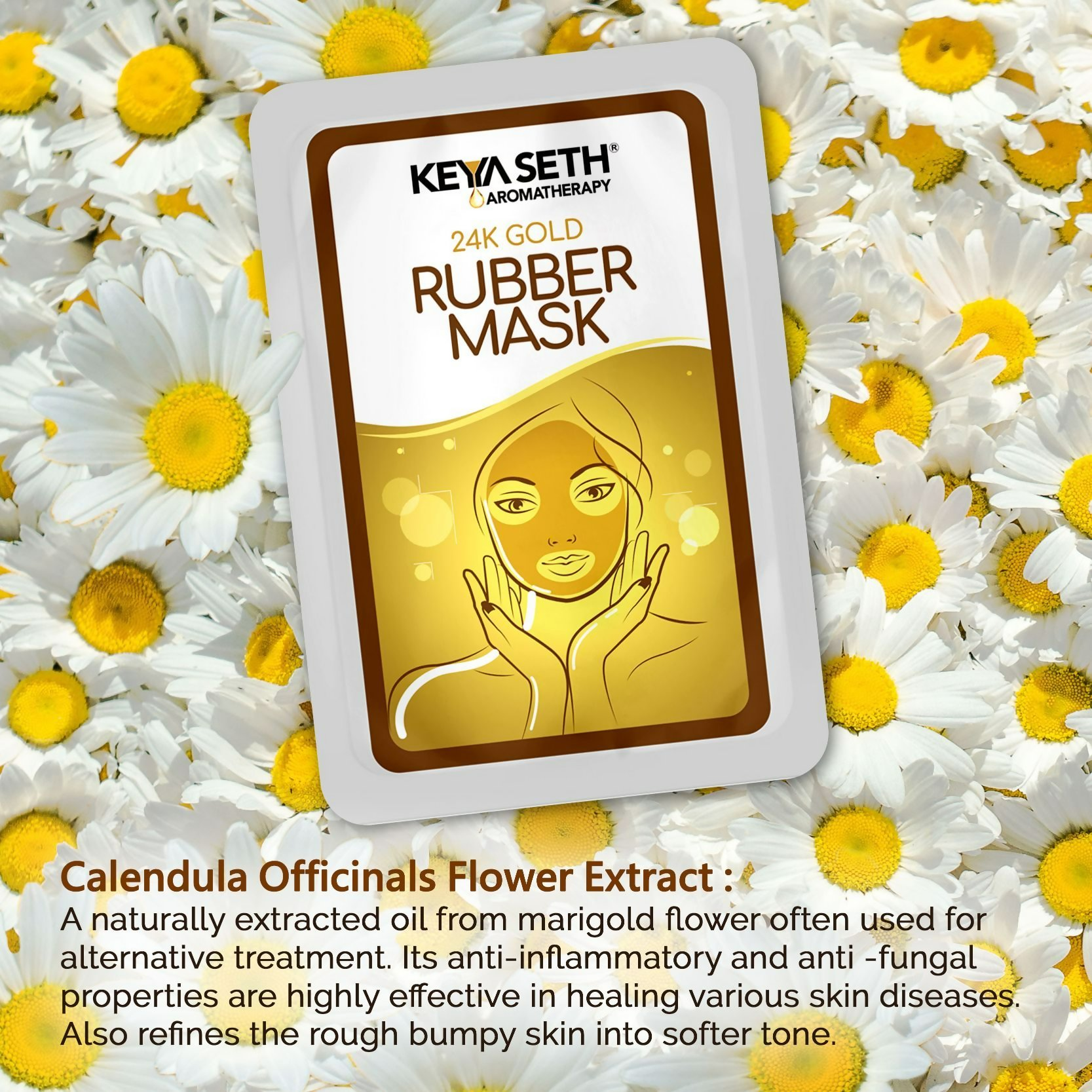 Keya Seth Aromatherapy 24k Gold Rubber Facial Mask - Distacart