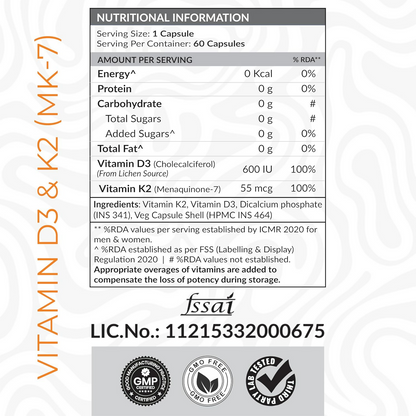 As-It-Is Atom Vitamin D3 & K2 (Mk-7) Veg Capsules - Distacart