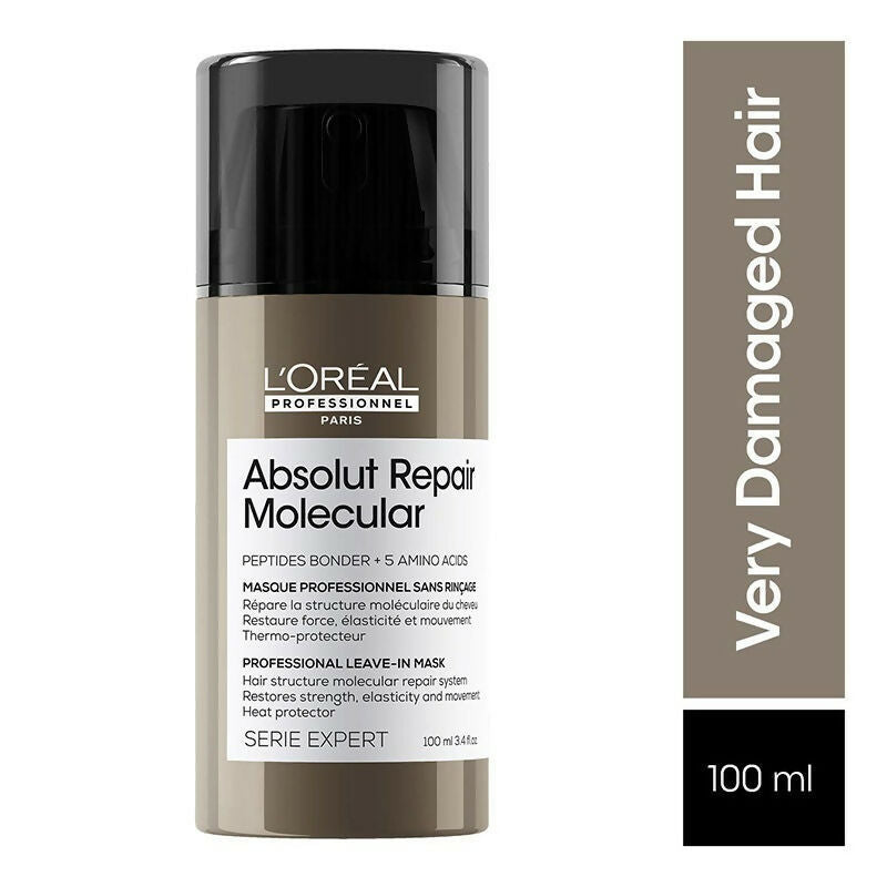 L'Oreal Paris Absolut Repair Molecular Deep Repairing Leave-In Cream For Damaged Hair - Distacart