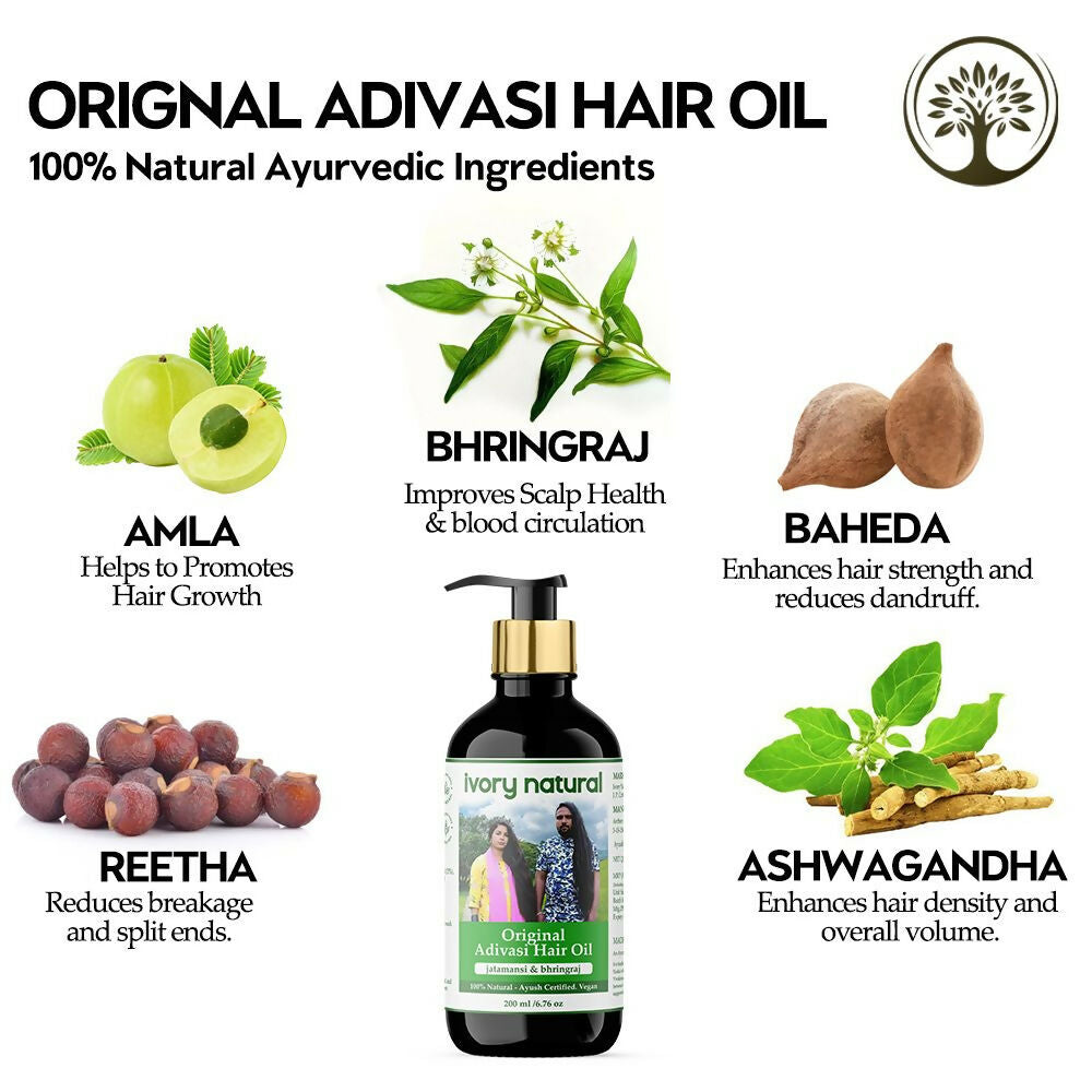 Ivory Natural Adivasi Hair Oil For Growth Of Hair, Hair Strengthening & Nourishment - Distacart