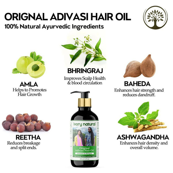 Ivory Natural Adivasi Hair Oil For Growth Of Hair, Hair Strengthening & Nourishment - Distacart