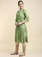 Thumbnail for Anubhutee Women Printed Straight Light Green Kurta - Distacart
