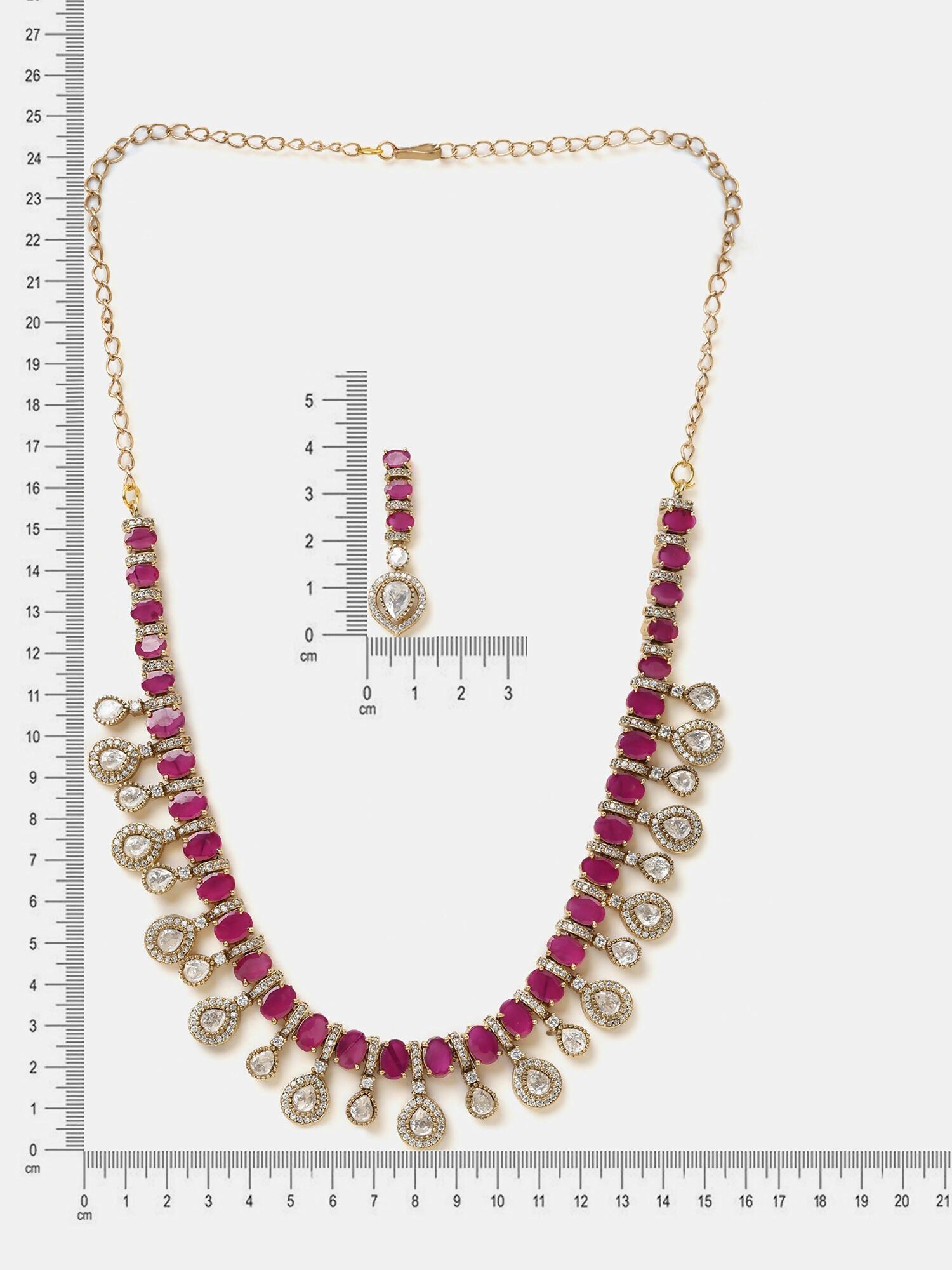 Ruby Raang Pink Kundan Necklace Set - Distacart