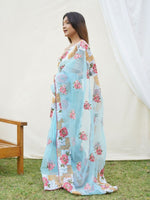 Thumbnail for Anouk Floral Printed Embroidered Organza Saree - Distacart