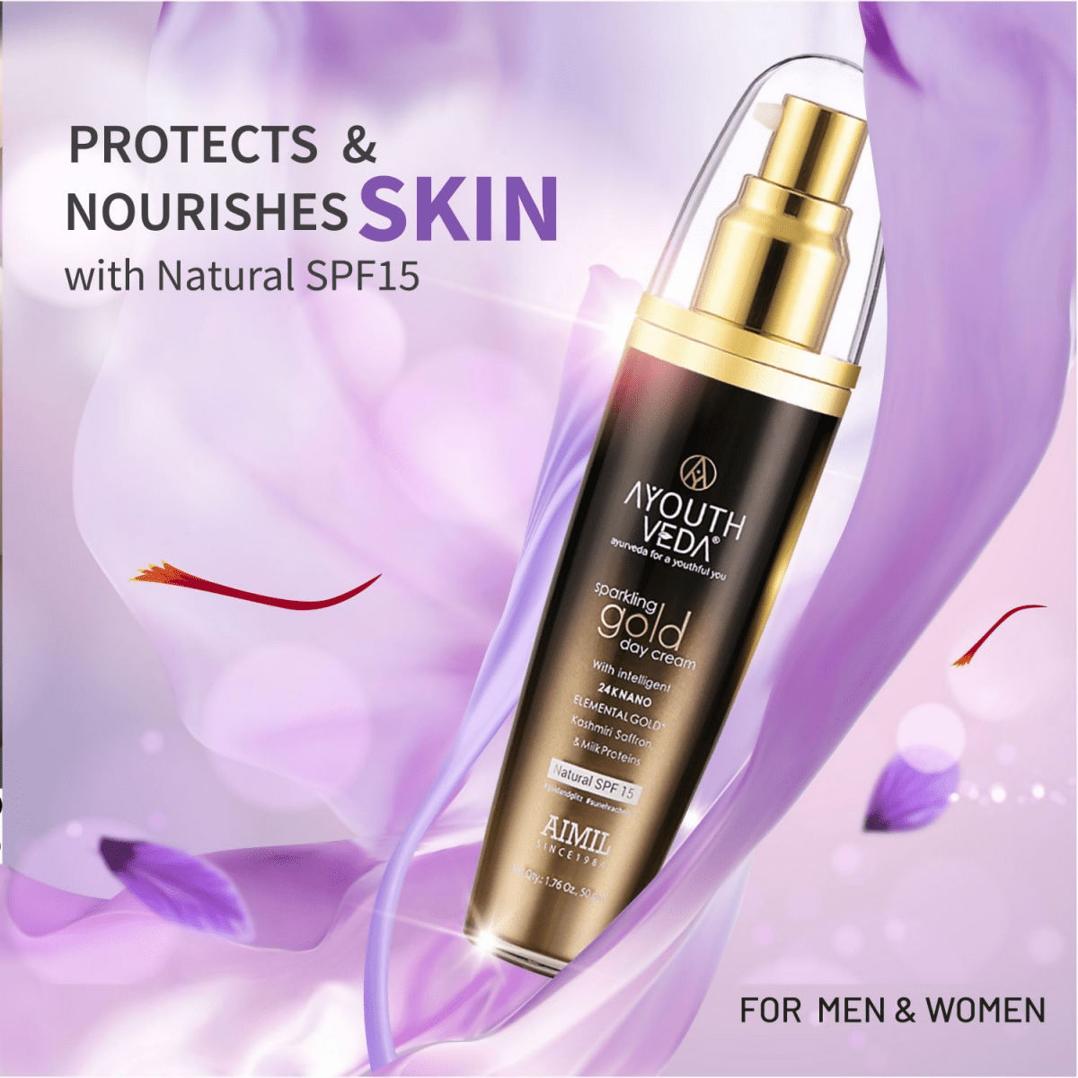 Ayouthveda Sparkling Gold Day Cream - Distacart