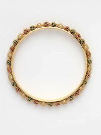 Thumbnail for NVR Women's Set of 4 Gold-Plated Beads Handcrafted Traditional Bangles - Distacart