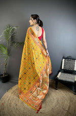 Thumbnail for Joban Fashion Golden Yellow Banarasi Soft Silk Woven Saree