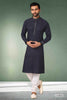 Raivat Ethnic Cotton Printed Work Kurta Pajama In Navy Blue Colour - Distacart