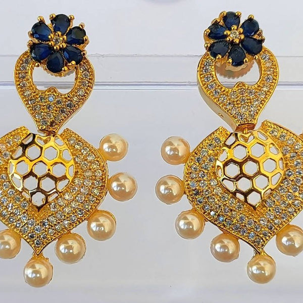 Ad Designer Earrings with Blue Stone - Distacart
