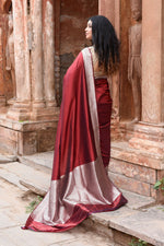 Thumbnail for Joban Fashion Maroon Red Colour Banarasi Katan Pure Handloom Banarasi Silk Saree