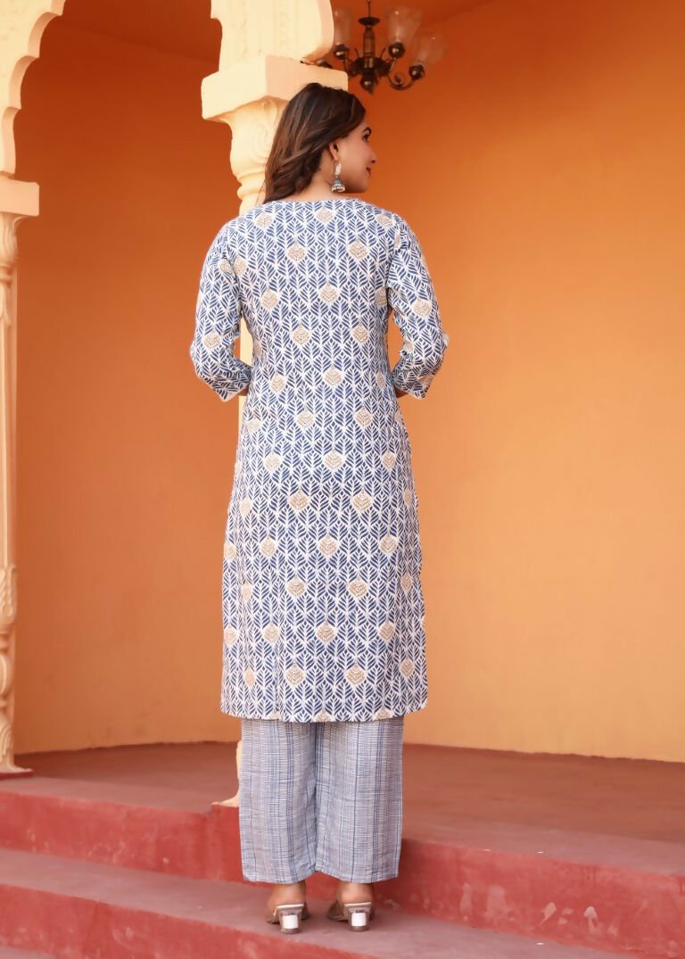 Alvano Alvano Women's 3Pcs Straight Kurti Set Printed Rayon - Distacart