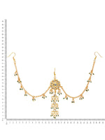 Thumbnail for Ruby Raang Gold Flower Kundan Hair Jewelry