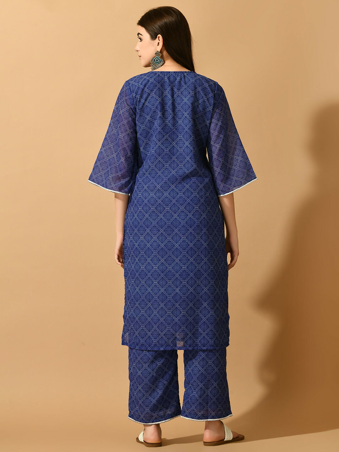 Myshka Women's Blue Embroidered Party Kurta Sets - Distacart
