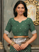 Thumbnail for Astita Banarasi Silk Dark Green Saree
