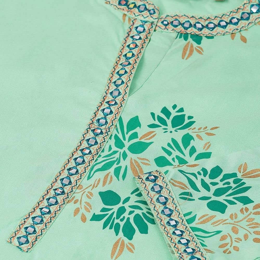 Anubhutee Women's Green Ethnic Printed Kurta with Palazzos - Distacart