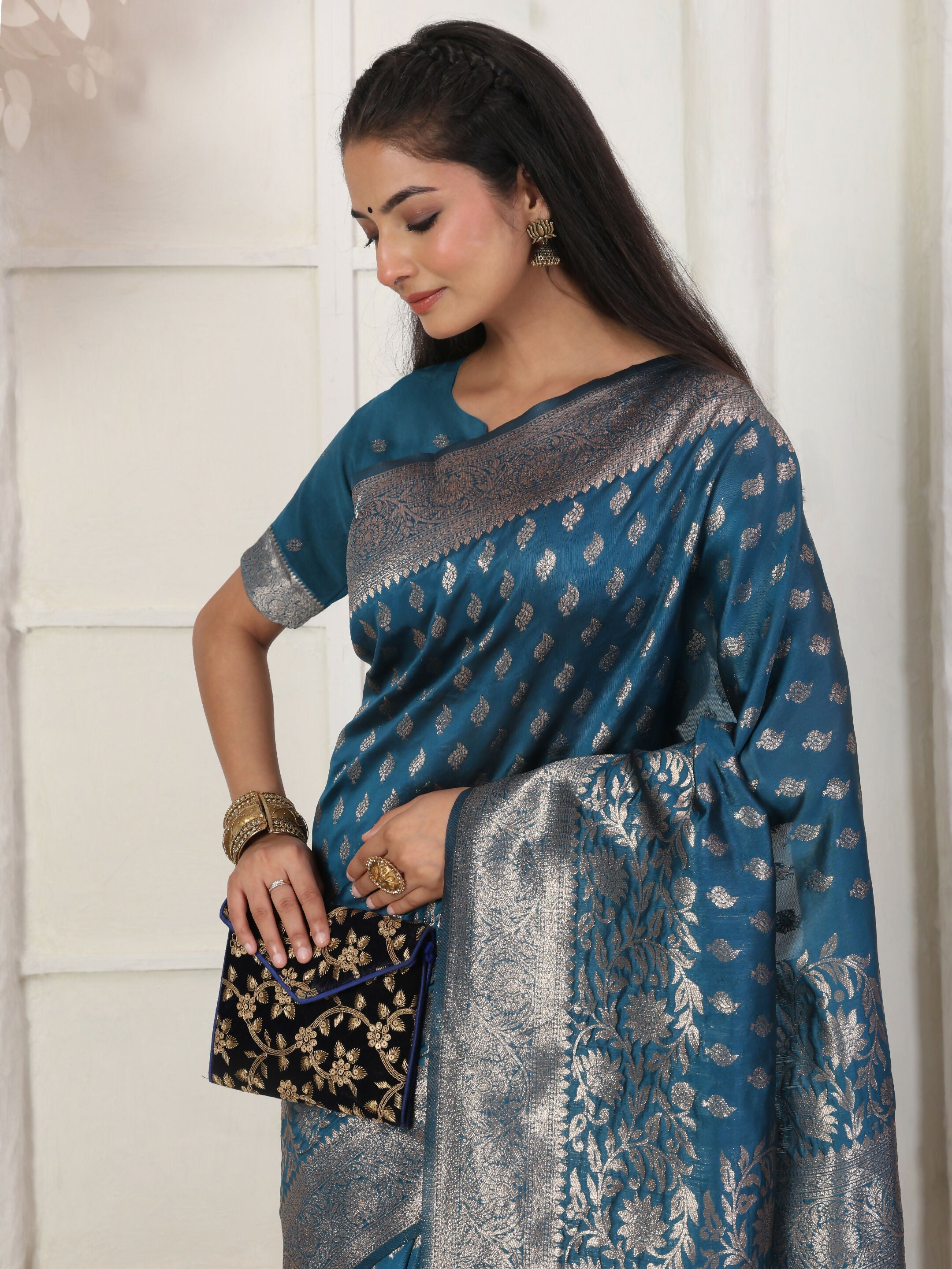 Astita Lichi Silk Light Pink Saree