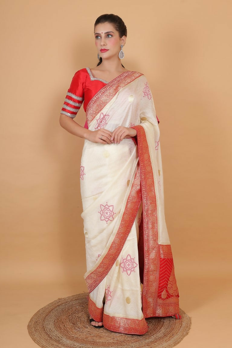 Joban Fashion Silk Zari And Sequence Work Padded Blouse - Red