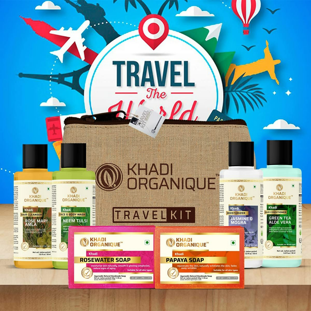 khadi Organique Grooming Travel Kit Men & Women - Distacart