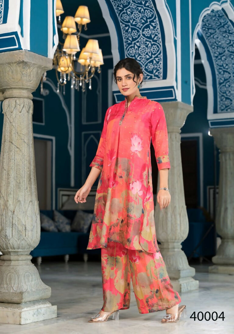Designer Stylish Orange Pure Muslin Stitched Suit - Apoorva - Distacart
