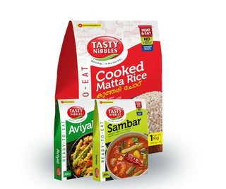 Tasty Nibbles Cooked Matta Rice | Sambar and Aviyal - Distacart