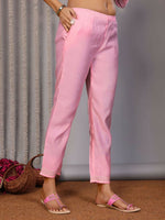 Thumbnail for Joban Fashion Women Light Pink Roman Embroidery Stitched Kurta Set - Distacart