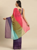 Thumbnail for Ahalyaa Women's Traditional Semi Stitch Saree - Blue - Distacart