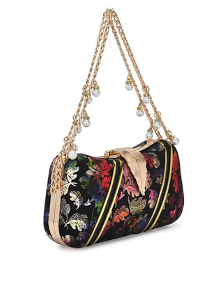 Joban Fashion Handicraft Hand Embroidered Box Clutch Bag Purse For Bridal, Casual, Wedding Bag For Women & Girls - Multicolor