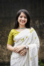 Thumbnail for Mehndi Poly Georgette Tie and Dye Saree with Unstitched Blouse - Hiral Fashion - Distacart