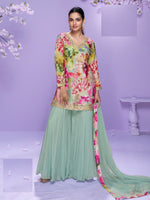 Thumbnail for Aarshi Fashions Mint Green Floral Print Full Stitched Palazzo Suits - Distacart