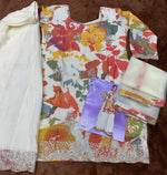 Thumbnail for Aarshi Fashions White Floral Print Full Stitched Palazzo Suits